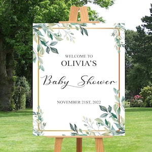 Panneau d'affiche personnalisé pour baby shower, impression personnalisée pour baby shower et événement Foamcore, panneau de bienvenue, faire-part, personnalisé