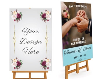Pack of 2 Custom Wedding Foam Board Poster Sign 24" x 36" - Wedding & Event Custom Printing Foamcore Sign, Welcome Sign, Announcement Sign