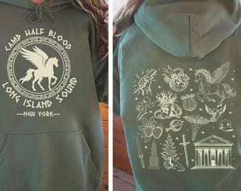 Halfblood Camp Inspired Hoodie, Demigod Camp Shirt, Mythology Fan Tee, Halfblood Chronicles Shirt, Fantasy Camp Shirt, Myth Gift, Front Back