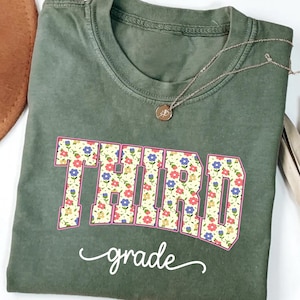 Third Grade Teacher Shirt, 3rd Grade Floral Back to School Shirt, First Day of School Tee, Unisex Teacher Shirt, Gifts For Teachers