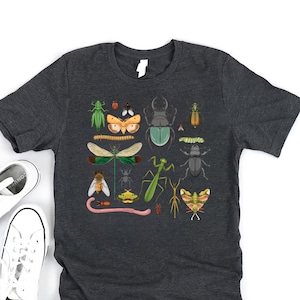 Vintage Goblincore Insect Shirt, Cottagecore Shirt, Bug Shirt, Entomology Gift, Botanical Shirt, Entomologist Tee, Unisex Nature Lover Shirt