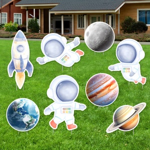 Baby Astronaut Party Decorations, Outerspace Cutouts, Yard Signs, Party Props, Centerpieces Backdrop, Baby Shower, Space Themed Birthday