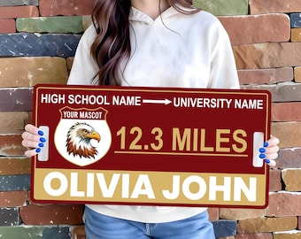 Custom College Road Sign PVC, Personalized Road to Success Sign, Graduation College Commitment Sign, High School Senior Gift