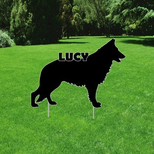 Custom Life Size Coroplast Pets Cutouts of Any Dog Breed, Personalized Full Body Dog Memorial Yard Sign, Dog Garden Sign With Metal Stakes