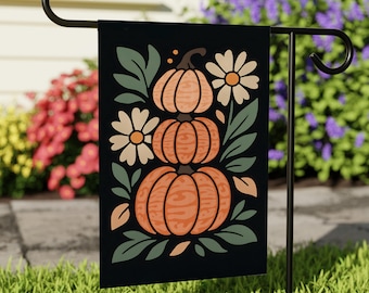 Bandera de jardín de calabaza otoñal de protesta anti-Trump, bandera de jardín de Acción de Gracias contra el fascismo, decoración política sutil, bandera de exterior de cosecha otoñal