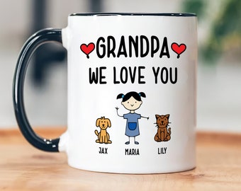 Personalized This Grandpa Belongs To Mug, Custom Grandpa Coffee Mug With Grandkids Names, Grandpa Birthday Gift, Christmas, Fathers Day Gift