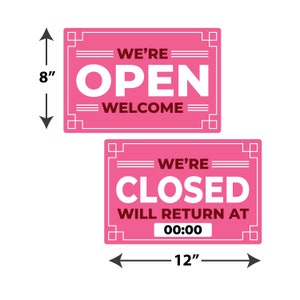 Open and Closed Sign for Door or Wall 12 X 8, Easy to Mount Plastic ...