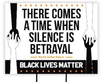 Black Lives Matter Yard Sign 24" x 18" - Visible Text Long Lasting Black Lives Matter Yard Sign with Metal H-Stake