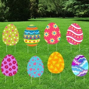 Big Dot Of Happiness Easter Egg Hunt Arrow Yard Signs - Outdoor Easter Bunny Yard Decorations - 10 Piece