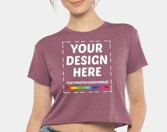 Custom Crop Top for Women, Personalized Crop Top, Custom Text Design Cropped Tee Shirt, CropTop For Graduation, Cowboys, Soccer, Mothers Day