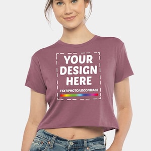 Custom Crop Top for Women, Personalized Crop Top, Custom Text Design Cropped Tee Shirt, CropTop For Graduation, Cowboys, Soccer, Mothers Day