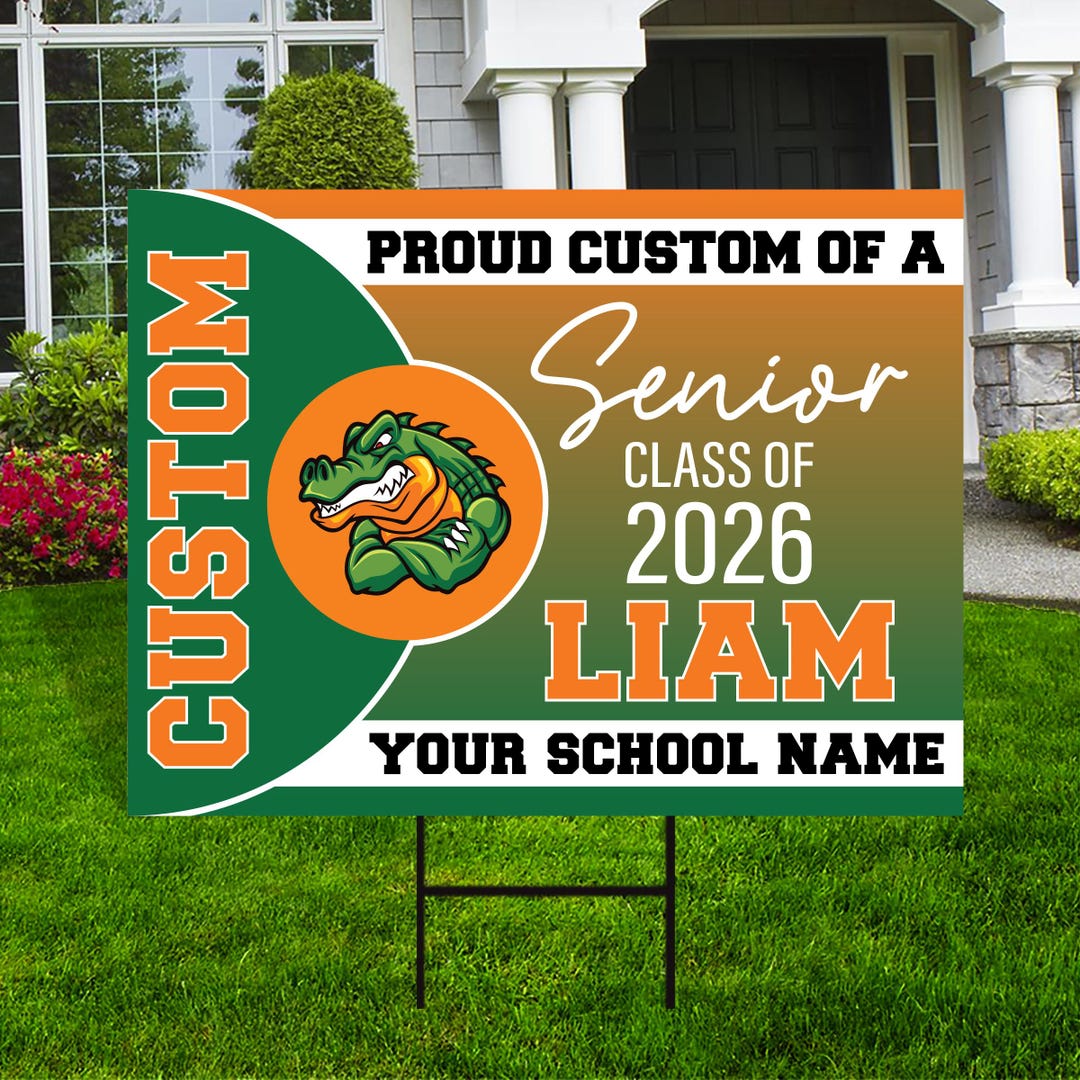Personalized Senior Graduation Yard Sign 2026 With Mascot - Grad Sign ...