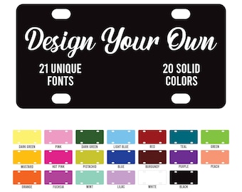 Custom Aluminum License Plate, Personalized Vanity License Plate 6x12, Custom Car Tag with Colors & Fonts, Personalized Car Plate
