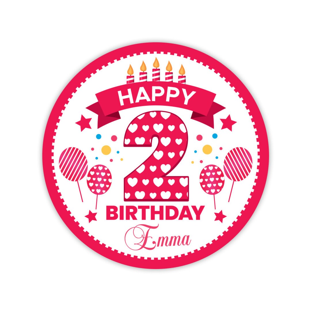 Personalized Birthday Age Number Stickers Custom Happy Birthday