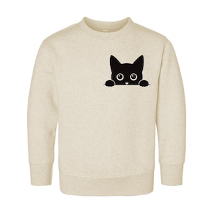 Black Cat Toddler Sweatshirt, Baby Shirt,  Baby Baby Bodysuit, Cute I Love Cats Outfit, Halloween Baby Gift, Spooky Cat Baby Clothes