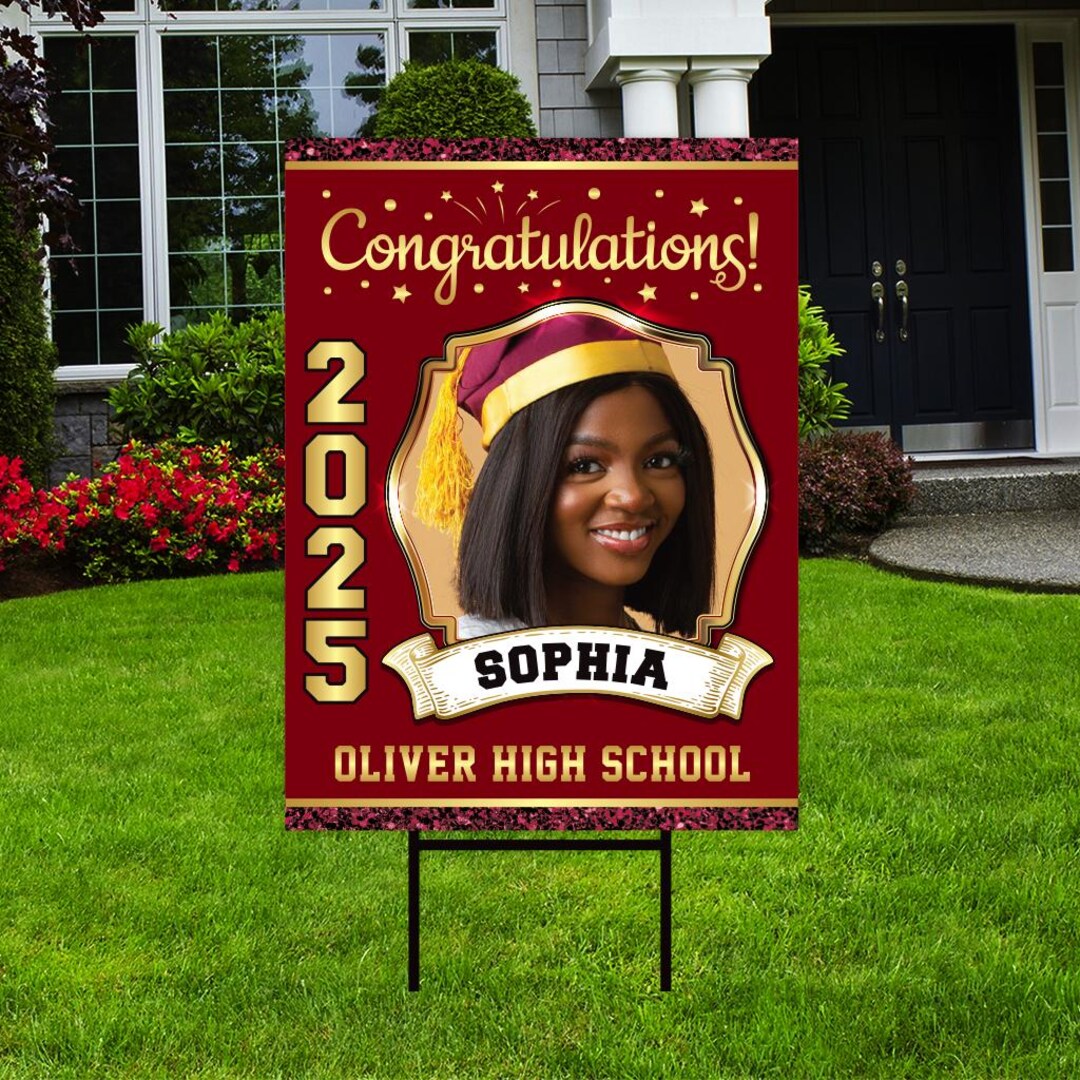 Personalized Graduation Yard Sign 2025 With Photo Grad Sign, Class of ...