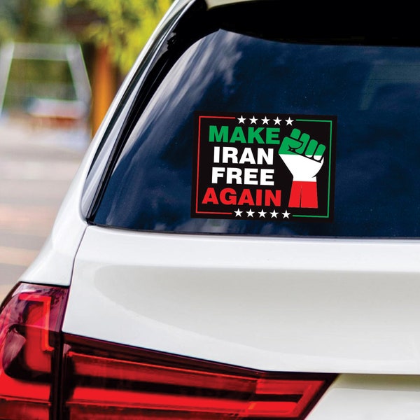 Rise With the Women of Iran Sticker Vinyl Decal, Mahsa Amini Iran Women Life Freedom Bumper Sticker Decal - 6" x 4.5"