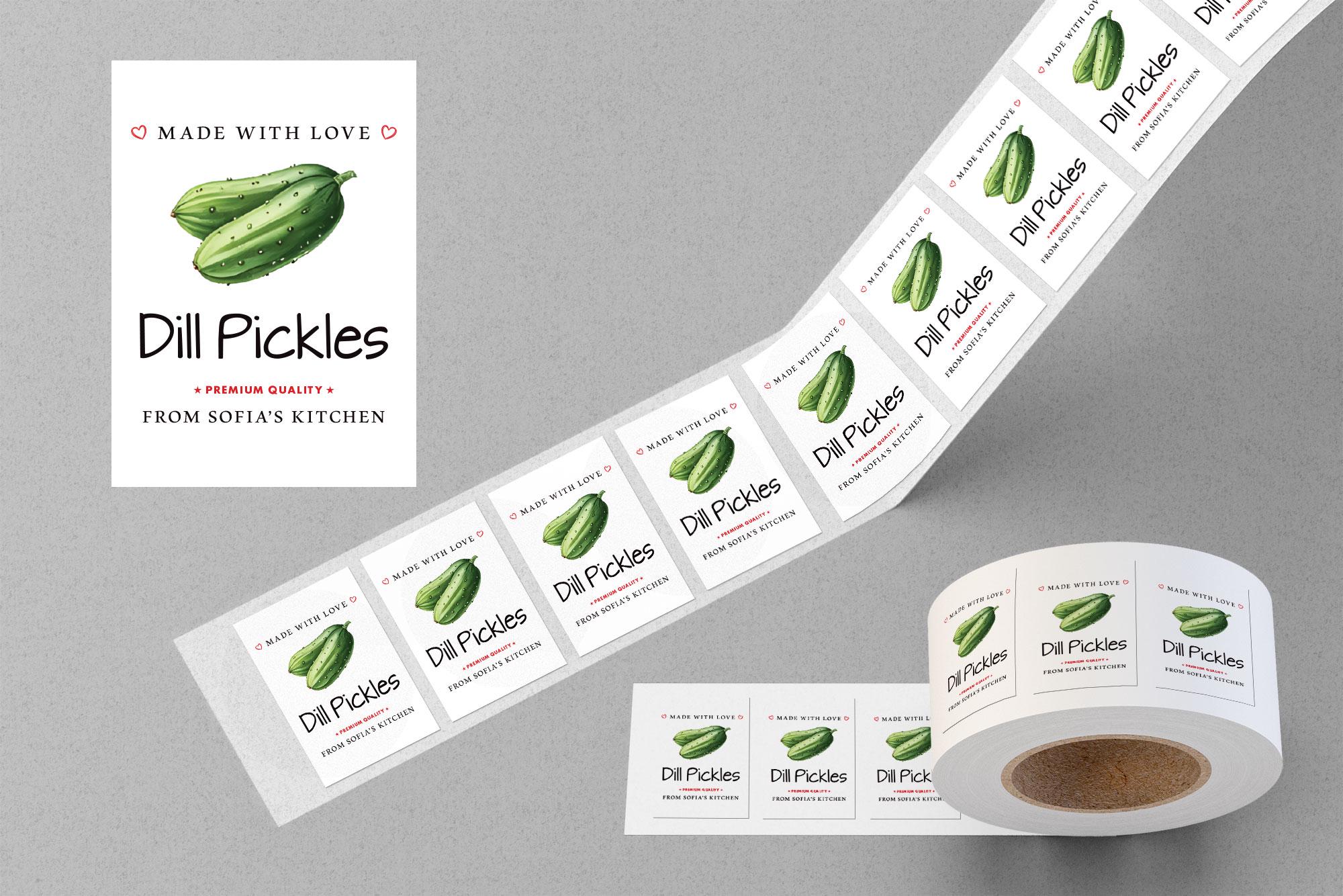 Pickled Labels Personalized Dill Pickle Roll Labels, Custom Pickle Product Stickers ...