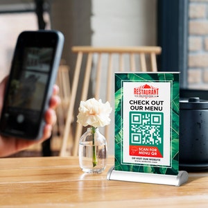 Custom QR Code Table Top Banner Stand 11.5x17.5 Roll up Banner Stand