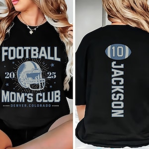 Custom Football Shirt, Personalized Sport Mom Athlete Jersey Number Shirt, Game Day Mama Tee, Football Mama Gift, Unisex SHirt, Front Back