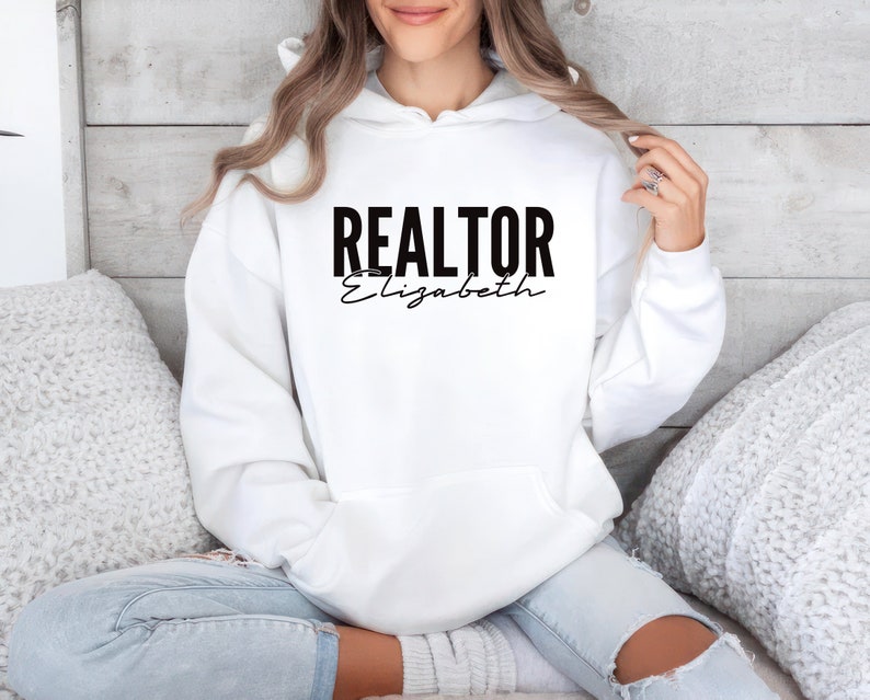 Custom Realtor Hoodie, Personalized Real Estate Hoodie, Real Estate Broker Agent Hoodie, Unisex Realtor Pullover Hoodie, Gift for Realtor bild 4