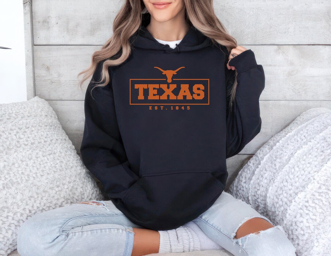 Texas Hoodie, Vintage Texas Unisex Hoodies, Texas Established 1845