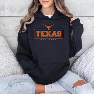 Texas Hoodie, Vintage Texas Unisex Hoodies, Texas Established 1845 Hoodie, Texas State Hooded Sweatshirt, Trendy Texas Hoodie, Texas Gift