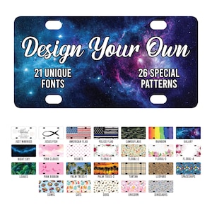 Custom Aluminum License Plate, Personalized Vanity License Plate 6x12, Custom Car Tag with Colors & Fonts, Personalized Car Plate