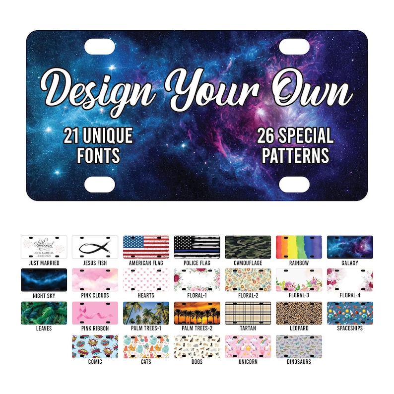 Custom Aluminum License Plate, Personalized Vanity License Plate 6x12 ...