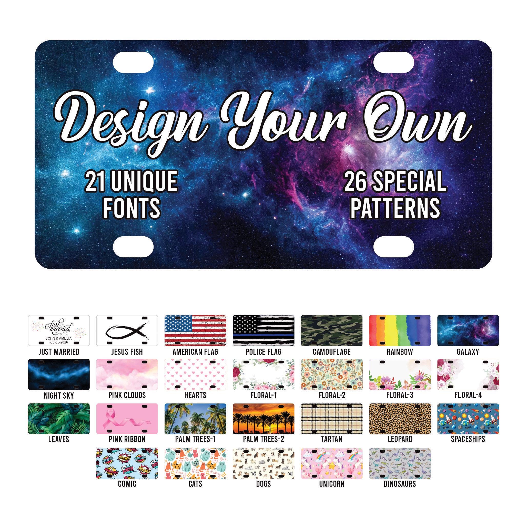 Custom Aluminum License Plate, Personalized Vanity License Plate 6x12 ...