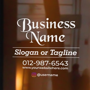 Customizable Business Decal Your Company Name or Logo Storefront Door Window Lettering Vinyl Sticker, Clear Cling Sticker, Store Vinyl Decal