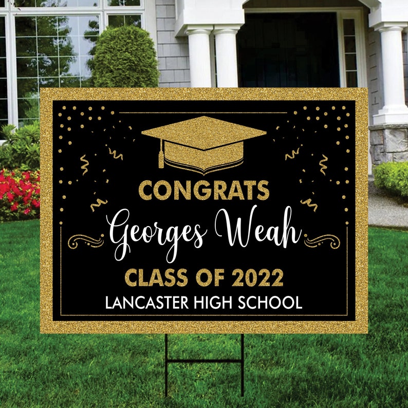 Personalized Graduation Yard Sign 2022 Coroplast Grad Sign Etsy