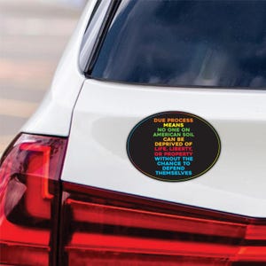 Due Process Save Democracy Resistance Magnet, Resist Hate Magnet, Anti-Trump, Resist Racism, Resist Fascism Vehicle Magnet, 6&quot; x 4.5&quot;
