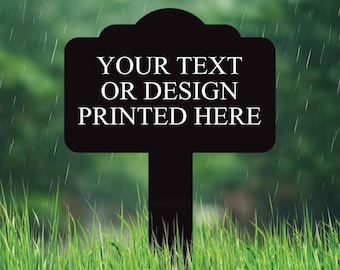 Personalized Any Text Marker Yard Sign 10” x 14”, Rust-free Aluminum Custom Tree Marker Lawn Sign, Outdoor Garden Sign with Integrated Stake
