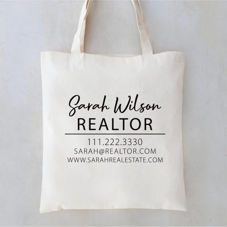 Custom Realtor Tote Bag, Personalized Business Tote Bag, Custom Real Estate Agent Gift, Tote Bag With Logo, Promotional Tote Bag, Reusable image 7