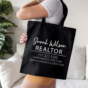 Custom Realtor Tote Bag, Personalized Business Tote Bag, Custom Real Estate Agent Gift, Tote Bag With Logo, Promotional Tote Bag, Reusable image 6