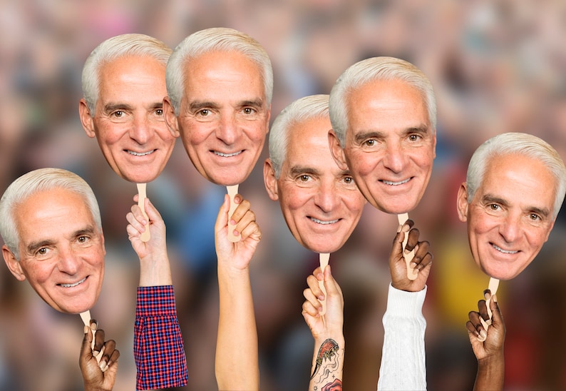 Charlie Crist For Florida Governor Face Fans With Wooden image 1