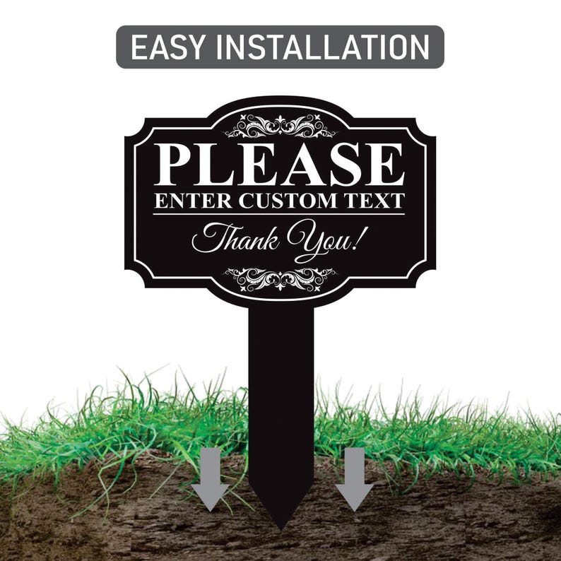 Sign Posts Lawn Personalized Aluminum Yard Sign With Stake, Custom Outdoor Lawn Sign ...