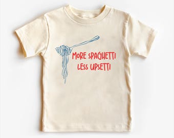 More Spaghetti Less Upsetti Baby Shirt, Baby Bodysuit, Toddler Sweatshirt - Funny Pasta Lover Outfit, Silly Food-Themed Baby Gift for Kids