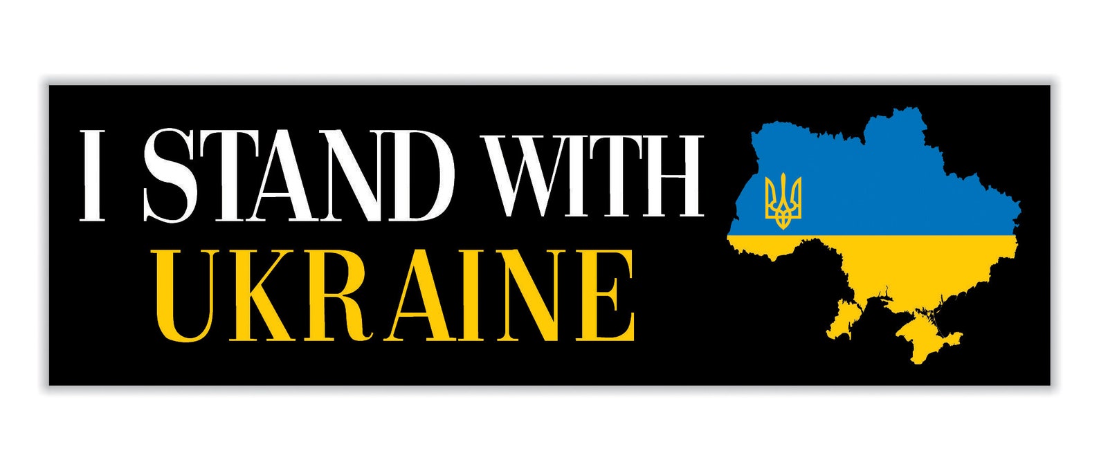 We Stand With Ukraine Vinyl Sticker Decal - 6" X 4.5" Bumper Sticker, Waterproof & Scratch Resistant For Car, Laptop, Window