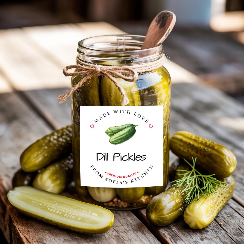 Pickled Labels Personalized Dill Pickle Roll Labels, Custom Pickle Product Stickers ...