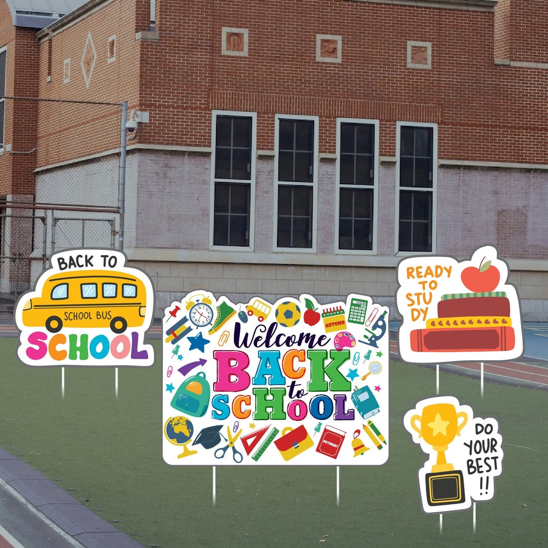 Back to School Yard Sign Decorations 1st Day of School Outdoor