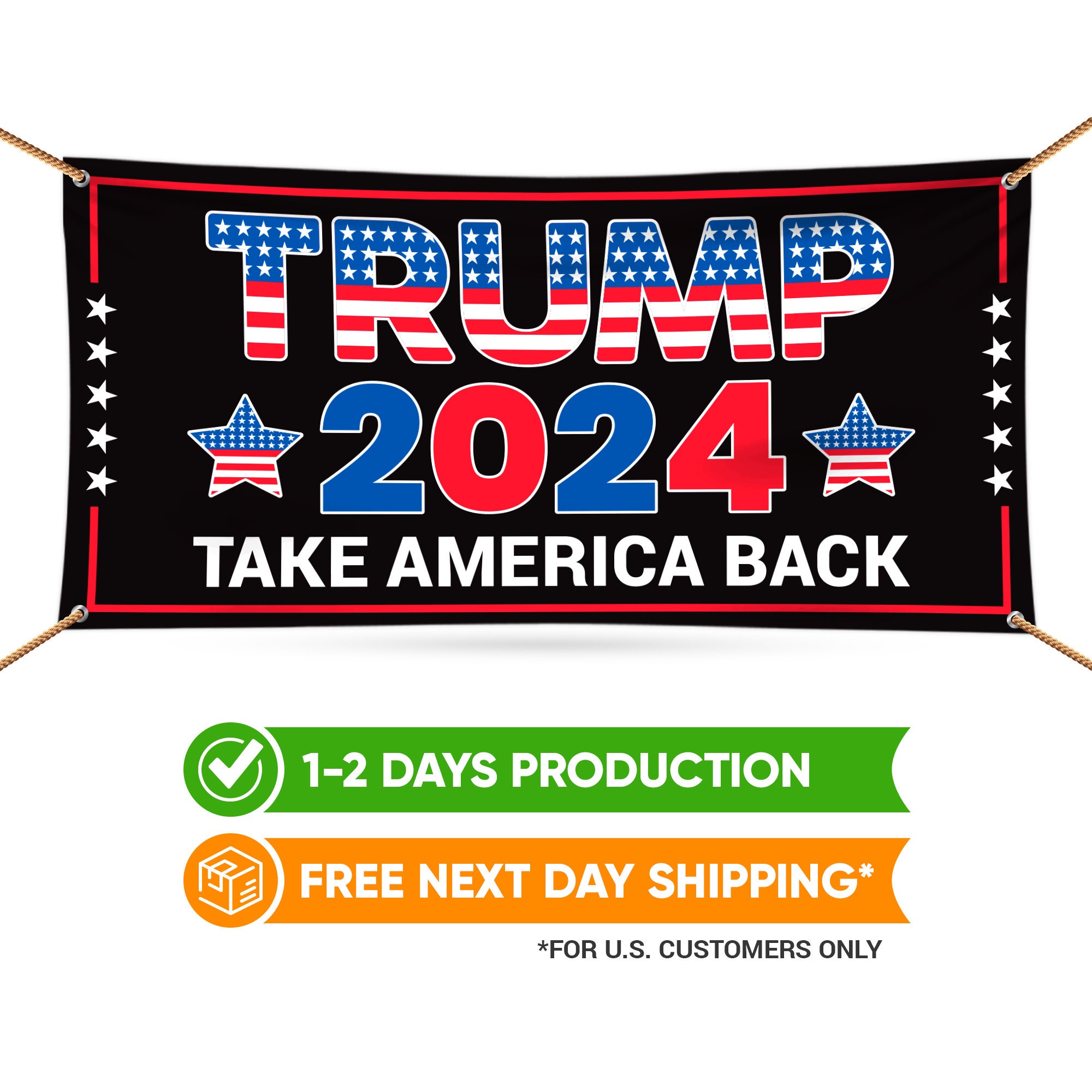 Trump Flag 2024 Ver.1 Stencil Font Vinyl Decal Sticker MAGA Election Merica  1089