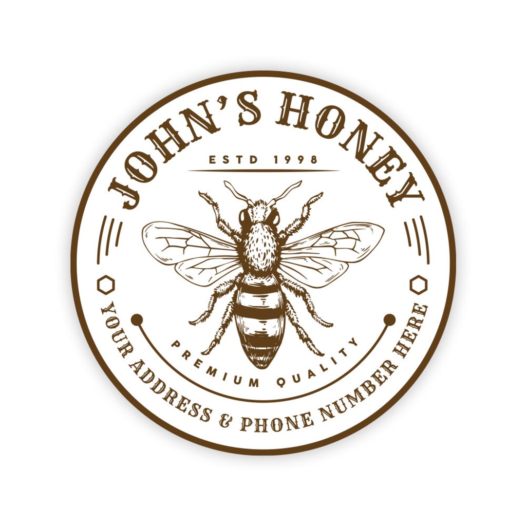 Personalized Honey Stickers, Custom Honey Product Stickers, Business