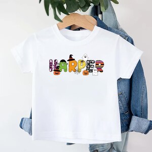 Custom Kids Halloween Name Shirt, Toddler Spooky Tee, Kindergarten Halloween Shirt With Name, Personalized Unisex Shirt, Halloween Gifts