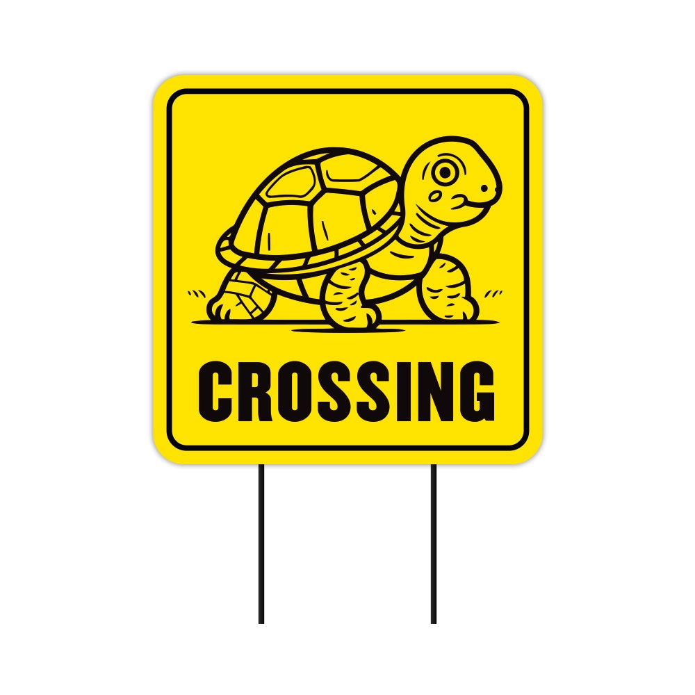 Pack of 3 Turtle Crossing Yard Sign - Coroplast Turtle Warning Sign ...