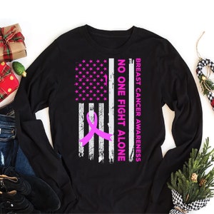 Breast Cancer Awareness Long Sleeve T-Shirt, In October We Wear Pink Unisex Long Sleeve Shirt, Cancer Support Shirt, Fight Cancer Shirt