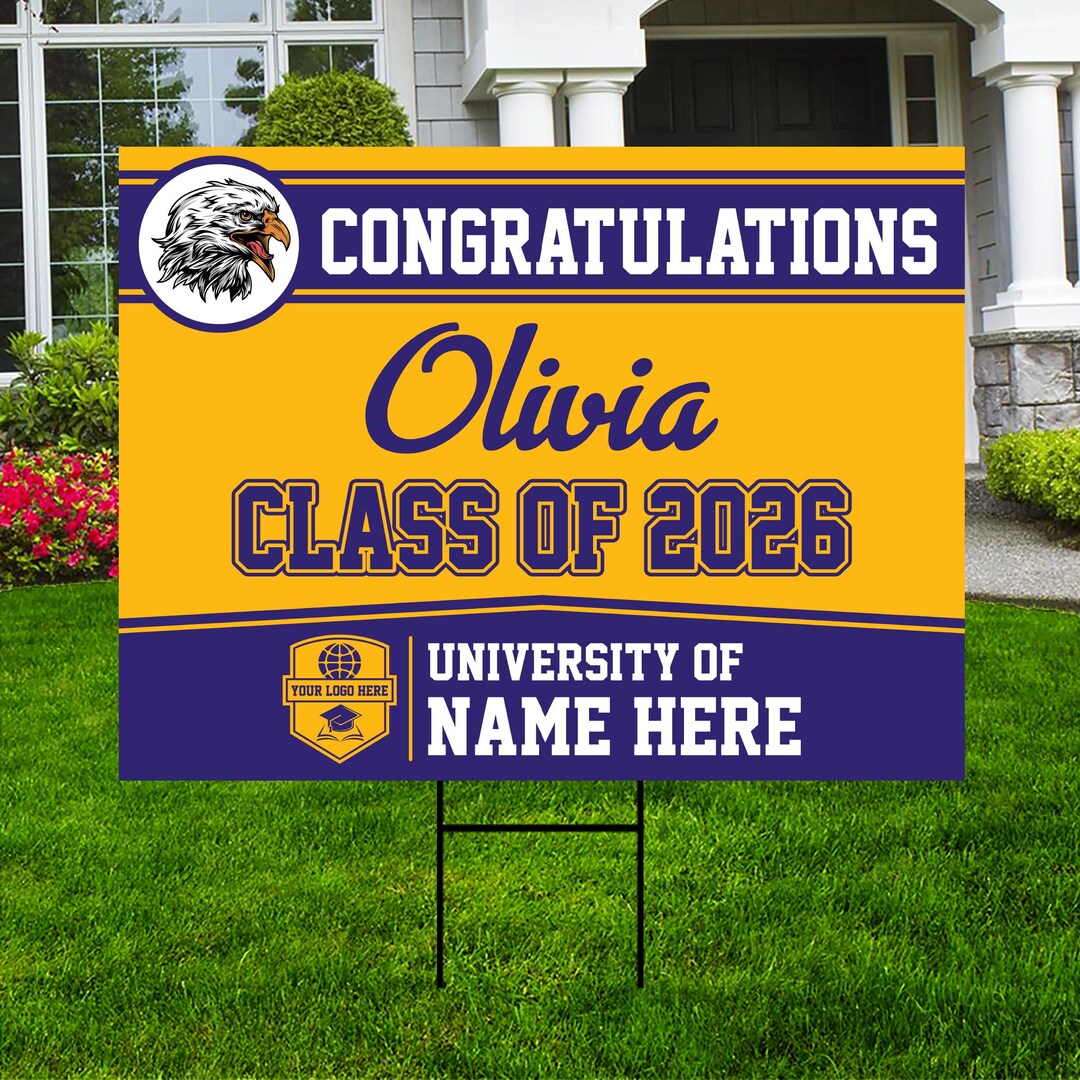 Personalized Graduation Yard Sign 2026 - Coroplast Grad Sign Class of ...