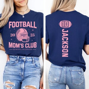 Custom Football Shirt, Personalized Sport Mom Athlete Jersey Number Shirt, Game Day Mama Tee, Football Mama Gift, Unisex SHirt, Front Back