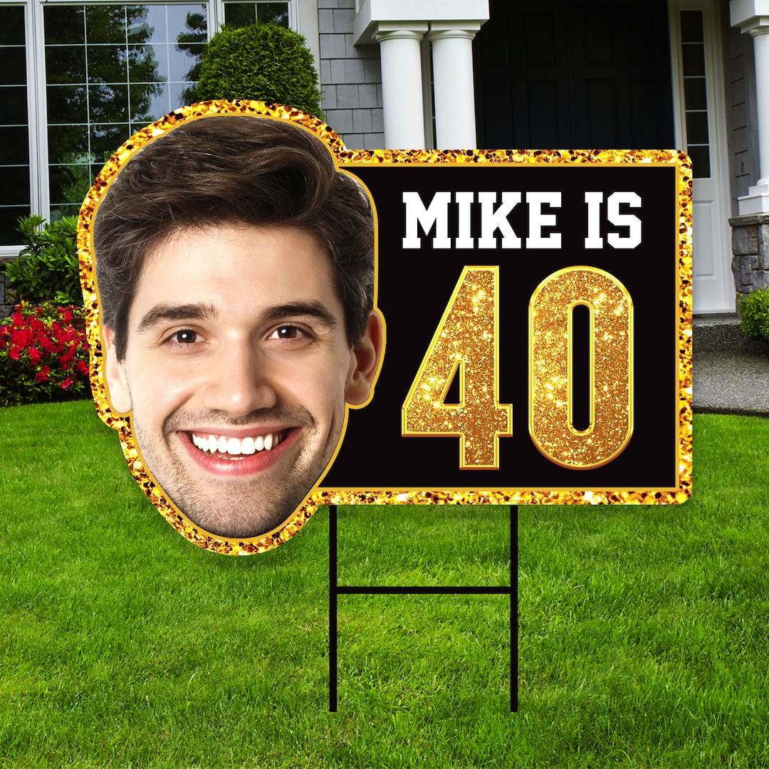 Custom Face Birthday Yard Sign, Happy Birthday Big Head Cutout